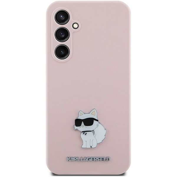 Karl Lagerfeld Etui Karl Lagerfeld KLHCS23FESMHCNPP Samsung Galaxy S23 FE Silicone Choupette Metal Pin różowy/pink