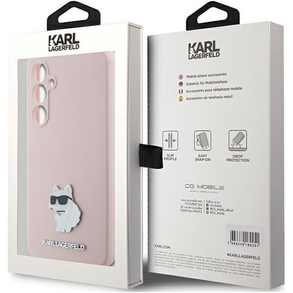 Karl Lagerfeld Etui Karl Lagerfeld KLHCS23FESMHCNPP Samsung Galaxy S23 FE Silicone Choupette Metal Pin różowy/pink