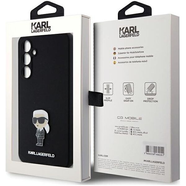 Karl Lagerfeld Etui Karl Lagerfeld KLHCS23FEMHKNPK Samsung Galaxy S23 FE Silicone Ikonik Metal Pin czarny/black