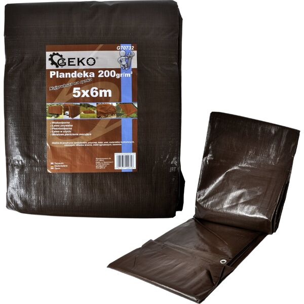 Geko Plandeka extra gruba/brązowa 200g 2x3m