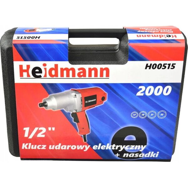 Klucz udarowy Heidmann Klucz udarowy elektryczny 1/2" + nasadki typ H(5)