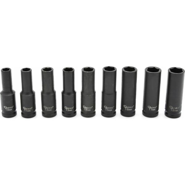 Geko Zestaw nasadek udarowych długich 1/2" 10-32mm 16szt. (5)