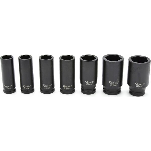 Geko Zestaw nasadek udarowych długich 1/2" 10-32mm 16szt. (5)