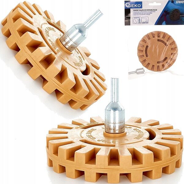 Geko Gumowy krążek do usuwania kleju + adapter (karbowany) (100)