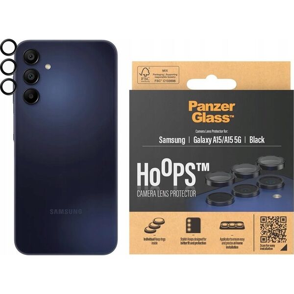 PanzerGlass PanzerGlass Hoops Camera Sam A15 / A15 5G czarny/black 1224 camera lens protector hoop optic rings