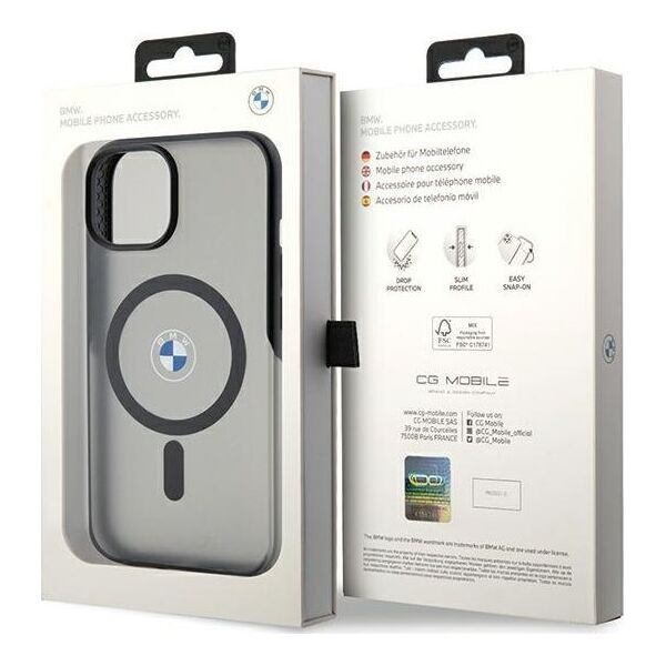BMW Etui BMW BMHMP15MDSLK Apple iPhone 15 Plus / 14 Plus hardcase IML Signature MagSafe czarny/black