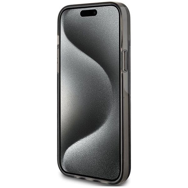 Guess Guess GUHCP15MLFCSEGK iPhone 15 Plus / 14 Plus 6.7" czarny/black hardcase Liquid Glitter Gold Stripes