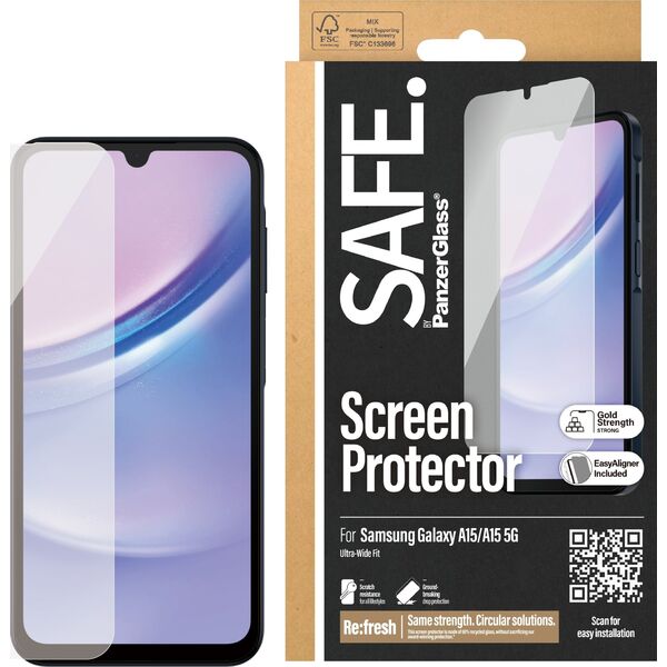 PanzerGlass PanzerGlass SAFE. SP Galaxy A15/A15 5G UWF m. Applikator