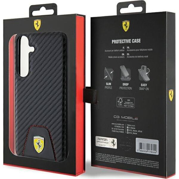 Ferrari Ferrari FEHCS24MN3PUK S24+ S926 czarny/black hardcase Carbon Stitched Bottom