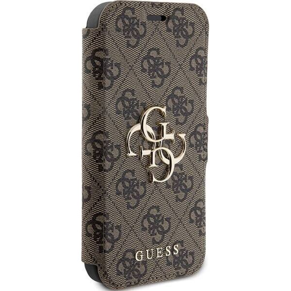 Guess Guess GUBKP15L4GMGBR iPhone 15 Pro 6.1" brązowy/book book 4G Metal Logo