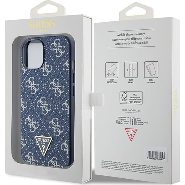 Guess Guess GUHCP15LPG4GPB iPhone 15 Pro 6.1" niebieski/blue hardcase 4G Triangle Metal Logo