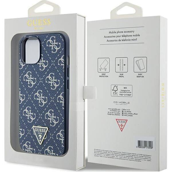 Guess Guess GUHCP15MPG4GPB iPhone 15 Plus / 14 Plus 6.7" niebieski/blue hardcase 4G Triangle Metal Logo