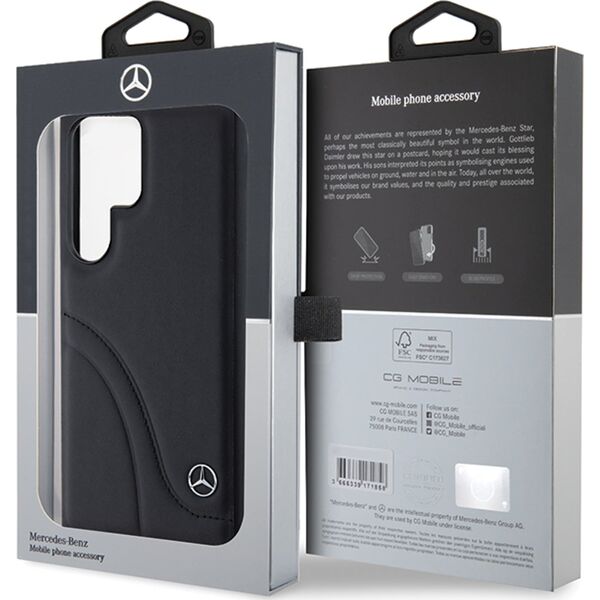 Mercedes Mercedes MEHCS24M23RBCSK S24+ S926 czarny/black hardcase Leather Curved Stitches