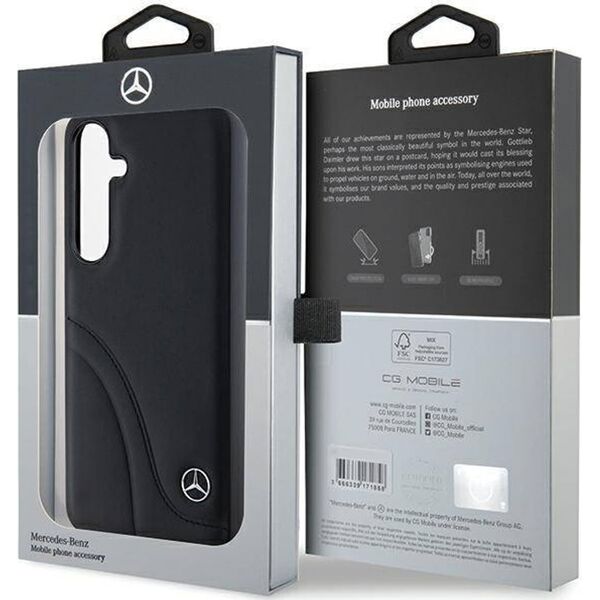 Mercedes Mercedes MEHCS24M23RBCSK S24+ S926 czarny/black hardcase Leather Curved Stitches