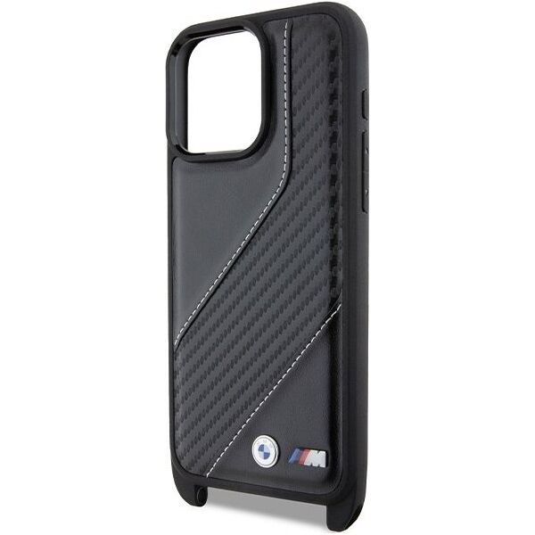 BMW BMW BMHCP15L23PSCCK iPhone 15 Pro 6.1" czarny/black hardcase M Edition Carbon Stripe & Strap