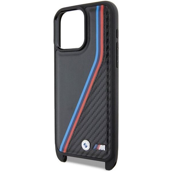 BMW BMW BMHCP15X23PSVTK iPhone 15 Pro Max 6.7" czarny/black hardcase M Edition Carbon Tricolor Lines & Strap
