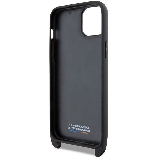 BMW BMW BMHCP15S23PSVTK iPhone 15 / 14 / 13 czarny/black hardcase M Edition Carbon Tricolor Lines & Strap
