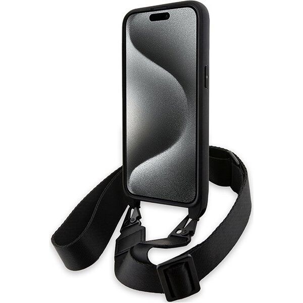 BMW BMW BMHCP15L23PSVTK iPhone 15 Pro 6.1" czarny/black hardcase M Edition Carbon Tricolor Lines & Strap