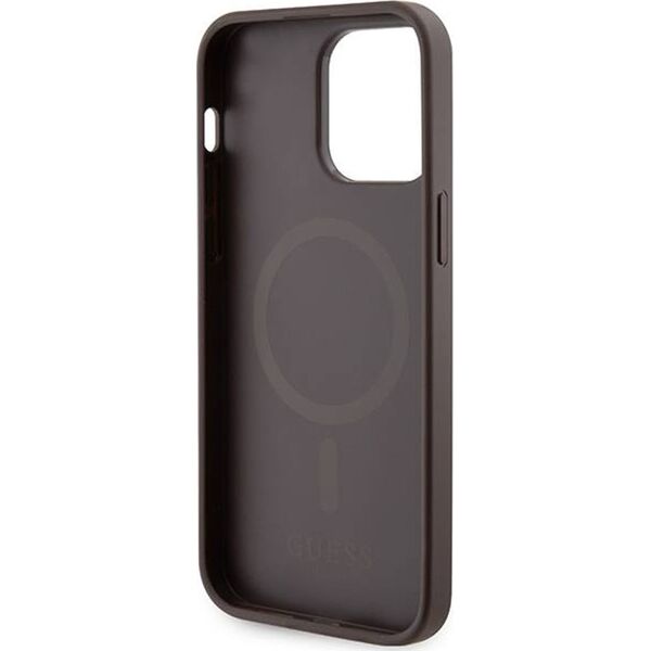 Guess Guess GUHMP15XP4RPSW iPhone 15 Pro Max 6.7" brązowy/brown hardcase 4G Printed Stripes MagSafe