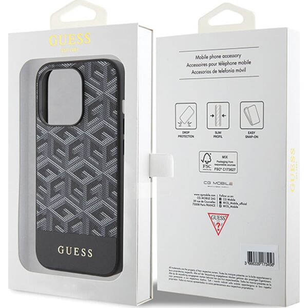 Guess Guess GUHMP15XHGCFSEK iPhone 15 Pro Max 6.7" czarny/black hardcase GCube Stripes MagSafe