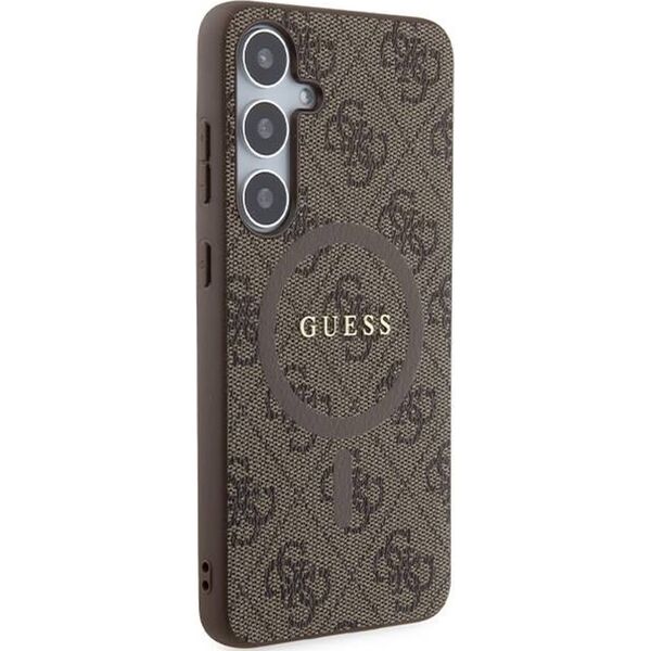 Guess Guess GUHMS24MG4GFRW S24+ S926 brązowy/brown hardcase 4G Collection Leather Metal Logo MagSafe