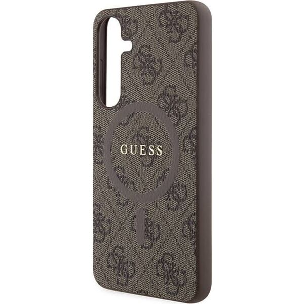 Guess Guess GUHMS24MG4GFRW S24+ S926 brązowy/brown hardcase 4G Collection Leather Metal Logo MagSafe