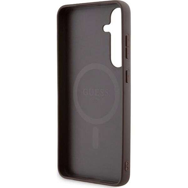 Guess Guess GUHMS24MG4GFRW S24+ S926 brązowy/brown hardcase 4G Collection Leather Metal Logo MagSafe