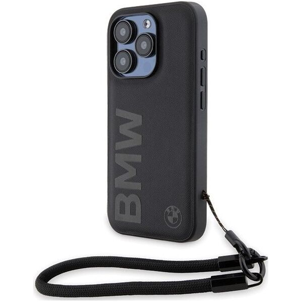 BMW Etui BMW BMHCP15X23RMRLK Apple iPhone 15 Pro Max hardcase Signature Leather Wordmark Cord czarny/black