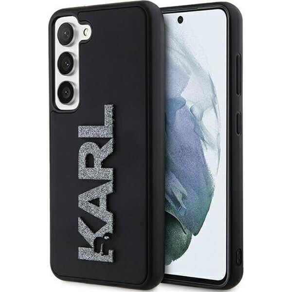 Karl Lagerfeld Etui Karl Lagerfeld KLHCS23M3DMBKCK Samsung Galaxy S23+ Plus hardcase 3D Rubber Glitter Logo czarny/black