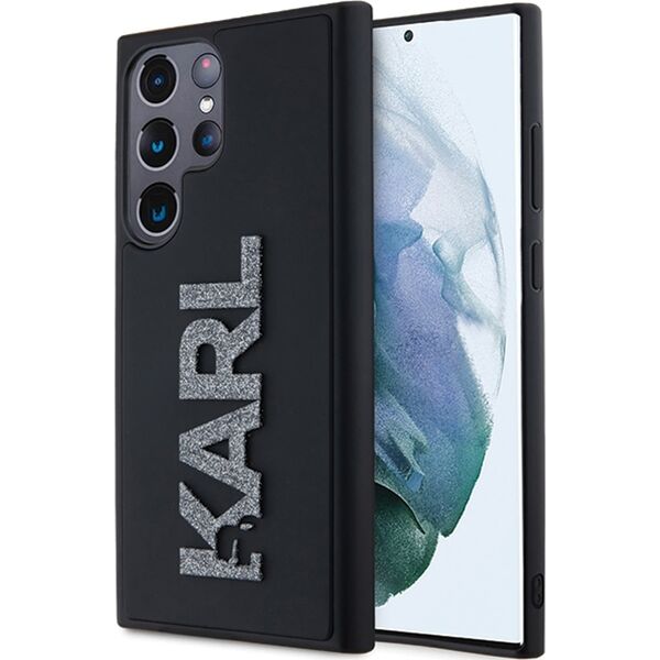 Karl Lagerfeld Etui Karl Lagerfeld KLHCS23L3DMBKCK Samsung Galaxy S23 Ultra hardcase 3D Rubber Glitter Logo czarny/black