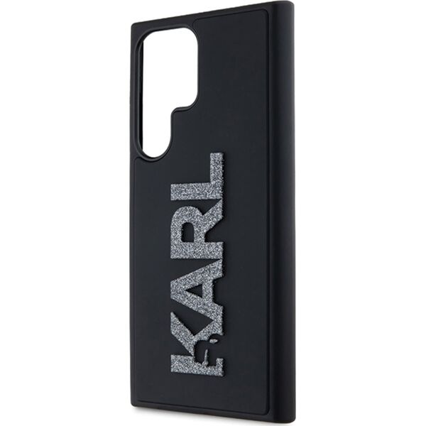 Karl Lagerfeld Etui Karl Lagerfeld KLHCS23L3DMBKCK Samsung Galaxy S23 Ultra hardcase 3D Rubber Glitter Logo czarny/black