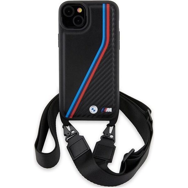 BMW Etui BMW BMHCP15M23PSVTK Apple iPhone 15 Plus / 14 Plus hardcase M Edition Carbon Tricolor Lines & Strap czarny/black