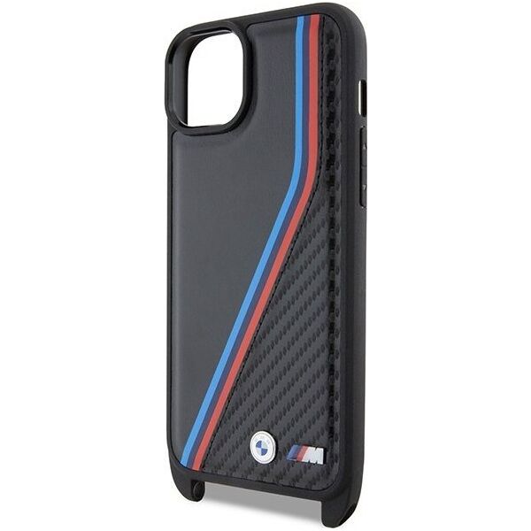 BMW Etui BMW BMHCP15M23PSVTK Apple iPhone 15 Plus / 14 Plus hardcase M Edition Carbon Tricolor Lines & Strap czarny/black