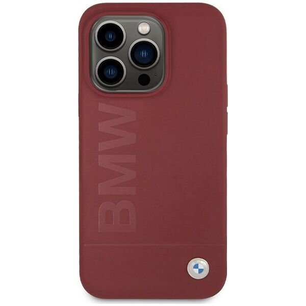 BMW BMW BMHMP15LSLBLRE iPhone 15 Pro 6.1" czerwony/red hardcase Silicone Big Logo MagSafe