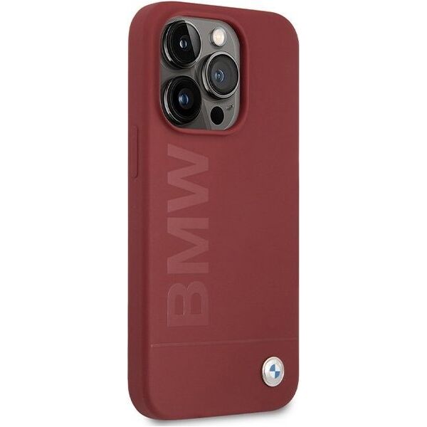 BMW BMW BMHMP15LSLBLRE iPhone 15 Pro 6.1" czerwony/red hardcase Silicone Big Logo MagSafe