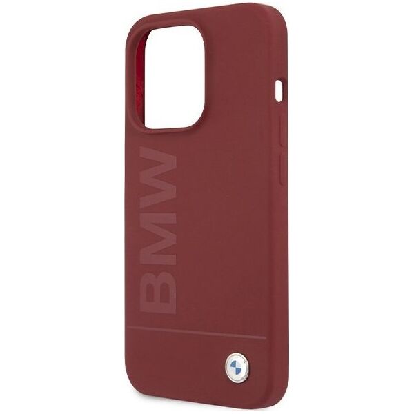 BMW BMW BMHMP15LSLBLRE iPhone 15 Pro 6.1" czerwony/red hardcase Silicone Big Logo MagSafe
