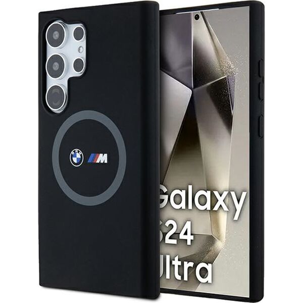 BMW BMW BMHMS24L23SROK S24 Ultra S928 czarny/black hardcase M Silicone Printed Ring MagSafe