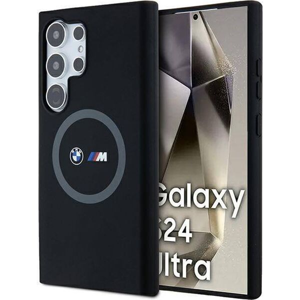 BMW BMW BMHMS24L23SROK S24 Ultra S928 czarny/black hardcase M Silicone Printed Ring MagSafe