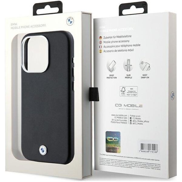 BMW Etui BMW BMHMP15L23PUFWK Apple iPhone 15 Pro Signature Wrapped Metal MagSafe czarny/black