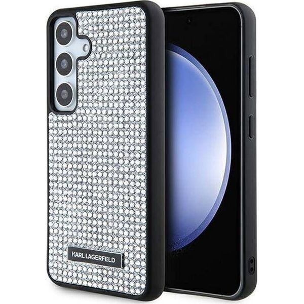 Karl Lagerfeld Etui Karl Lagerfeld KLHCS24SHDSPRS Samsung Galaxy S24 hardcase Rhinestone Metal Logo srebrny/silver