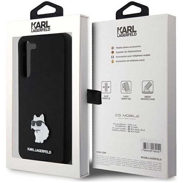 Karl Lagerfeld Etui Karl Lagerfeld KLHCS23MSMHCNPK Samsung Galaxy S23+ Plus hardcase Silicone Choupette Metal Pin czarny/black