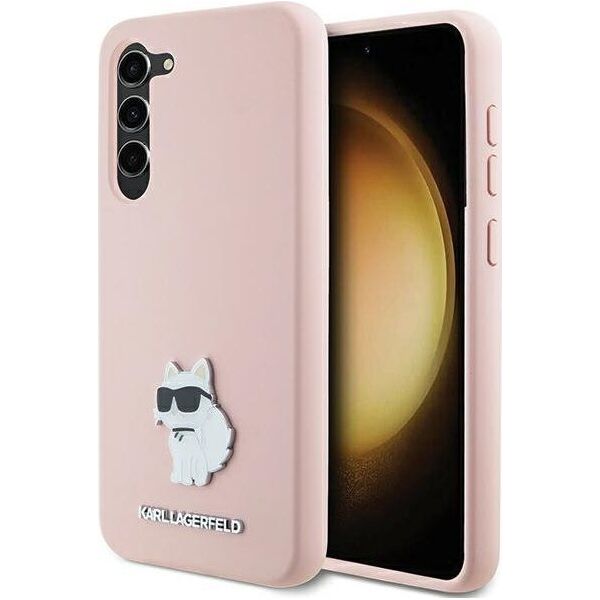 Karl Lagerfeld Etui Karl Lagerfeld KLHCS23MSMHCNPP Samsung Galaxy S23+ Plus Silicone Choupette Metal Pin różowy/pink