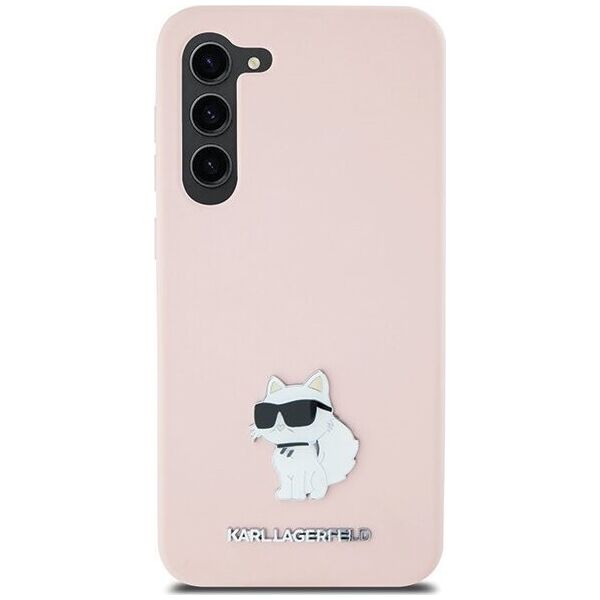 Karl Lagerfeld Etui Karl Lagerfeld KLHCS23MSMHCNPP Samsung Galaxy S23+ Plus Silicone Choupette Metal Pin różowy/pink