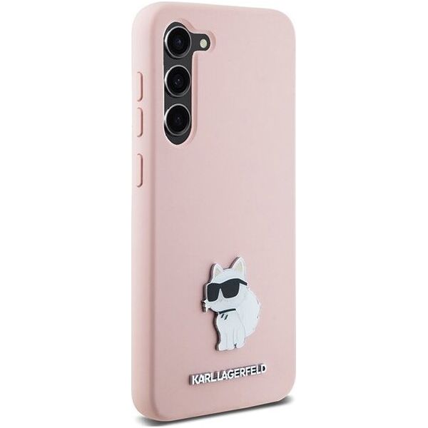 Karl Lagerfeld Etui Karl Lagerfeld KLHCS23MSMHCNPP Samsung Galaxy S23+ Plus Silicone Choupette Metal Pin różowy/pink