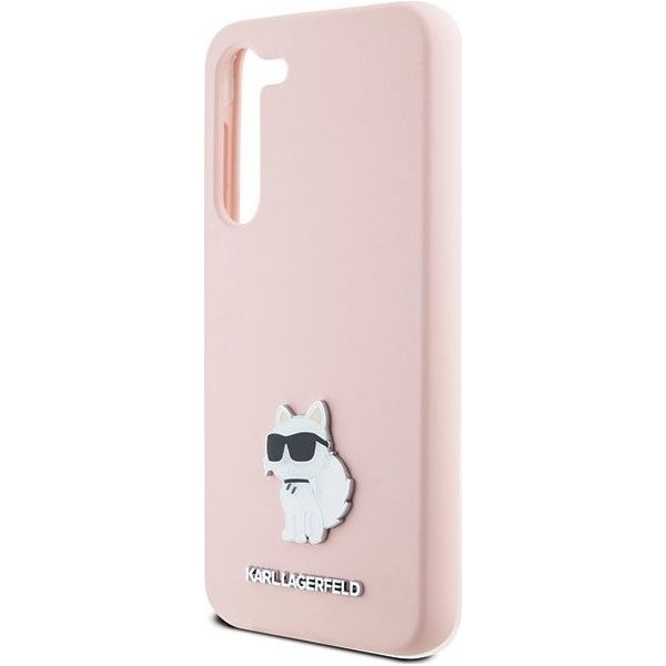 Karl Lagerfeld Etui Karl Lagerfeld KLHCS23MSMHCNPP Samsung Galaxy S23+ Plus Silicone Choupette Metal Pin różowy/pink