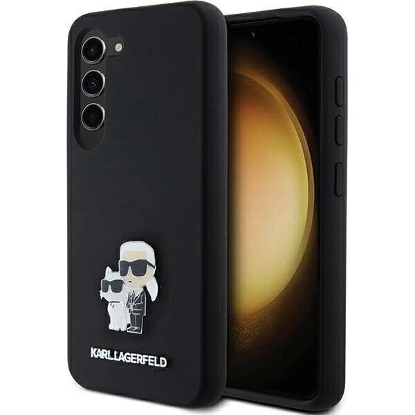 Karl Lagerfeld Etui Karl Lagerfeld KLHCS23SSMHKCNPK Samsung Galaxy S23 hardcase Silicone Karl&Choupette Metal Pin czarny/black