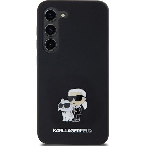 Karl Lagerfeld Etui Karl Lagerfeld KLHCS23SSMHKCNPK Samsung Galaxy S23 hardcase Silicone Karl&Choupette Metal Pin czarny/black