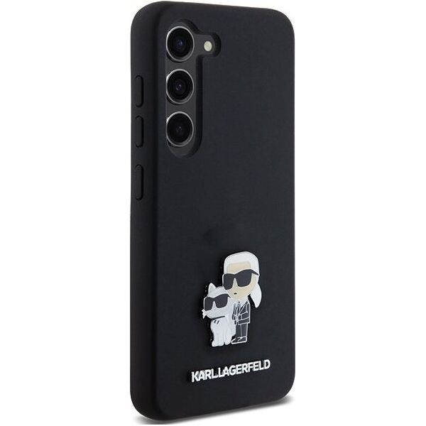 Karl Lagerfeld Etui Karl Lagerfeld KLHCS23SSMHKCNPK Samsung Galaxy S23 hardcase Silicone Karl&Choupette Metal Pin czarny/black