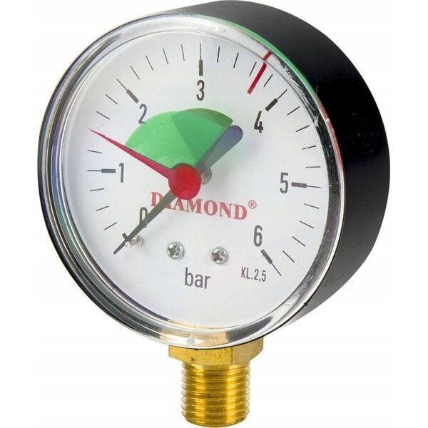 Diamond MANOMETR TECHNICZNY ÅR. 63MM 0-6 BAR GW 2/5