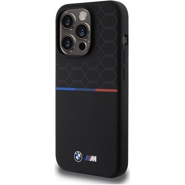 BMW BMW BMHMP15L22SMPK iPhone 15 Pro 6.1" czarny/black hardcase M Silicone Pattern MagSafe NoSize